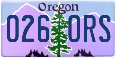 OR license plate 026ORS