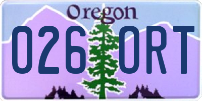 OR license plate 026ORT