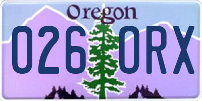 OR license plate 026ORX
