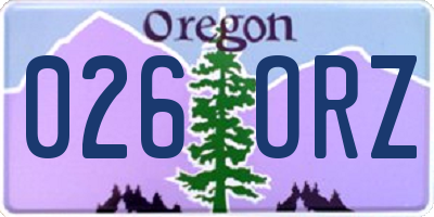 OR license plate 026ORZ