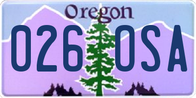 OR license plate 026OSA
