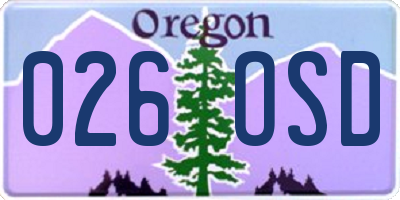 OR license plate 026OSD