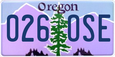 OR license plate 026OSE