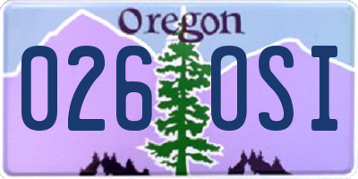 OR license plate 026OSI