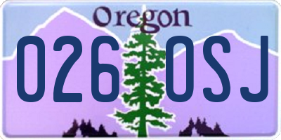 OR license plate 026OSJ