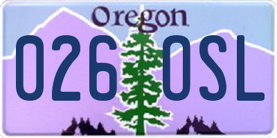 OR license plate 026OSL