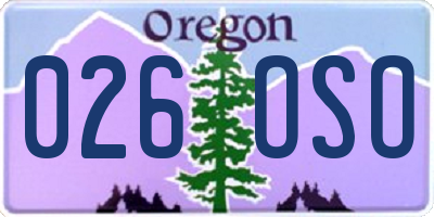 OR license plate 026OSO