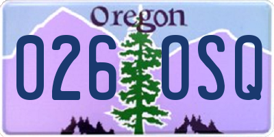 OR license plate 026OSQ