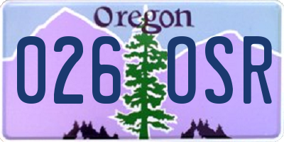OR license plate 026OSR