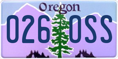 OR license plate 026OSS