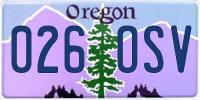 OR license plate 026OSV