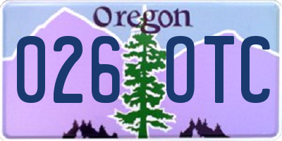 OR license plate 026OTC