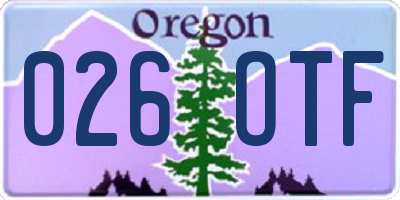 OR license plate 026OTF