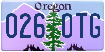OR license plate 026OTG