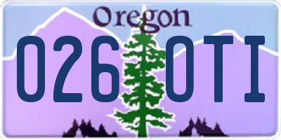 OR license plate 026OTI