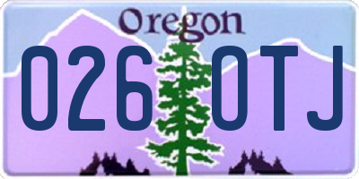 OR license plate 026OTJ