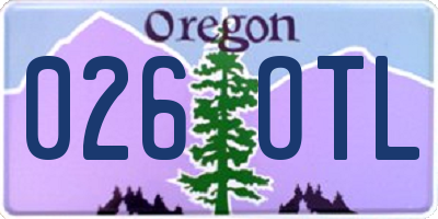 OR license plate 026OTL