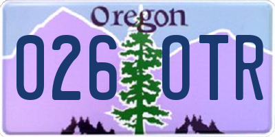 OR license plate 026OTR