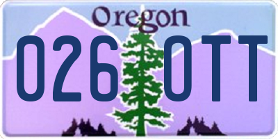 OR license plate 026OTT