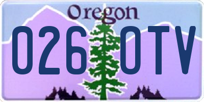 OR license plate 026OTV