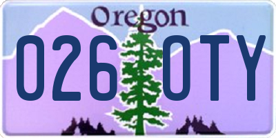 OR license plate 026OTY