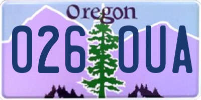 OR license plate 026OUA