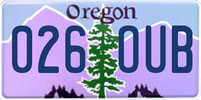 OR license plate 026OUB