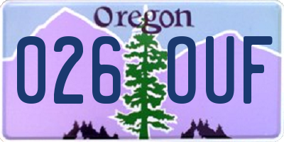 OR license plate 026OUF