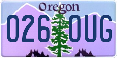 OR license plate 026OUG