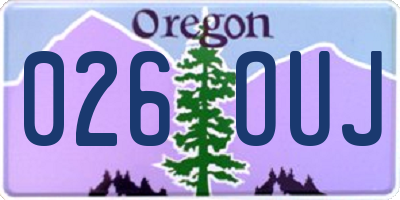 OR license plate 026OUJ