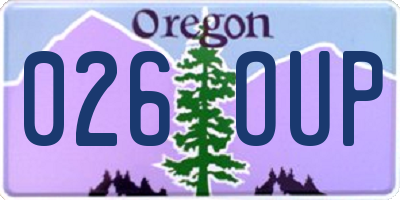 OR license plate 026OUP