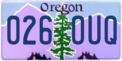 OR license plate 026OUQ