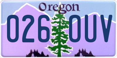 OR license plate 026OUV