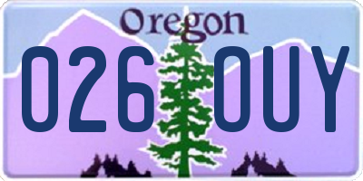 OR license plate 026OUY
