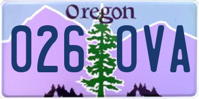 OR license plate 026OVA