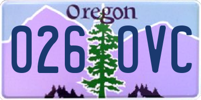 OR license plate 026OVC