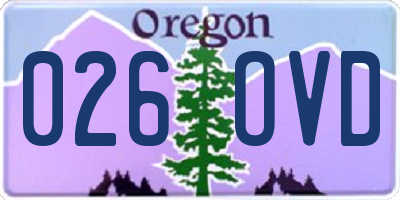 OR license plate 026OVD