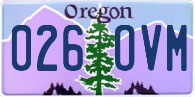 OR license plate 026OVM