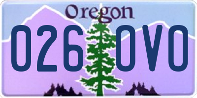 OR license plate 026OVO
