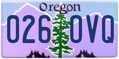 OR license plate 026OVQ