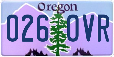 OR license plate 026OVR