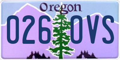 OR license plate 026OVS