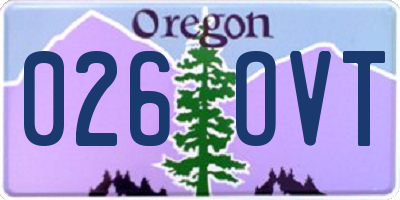 OR license plate 026OVT