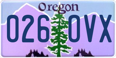 OR license plate 026OVX