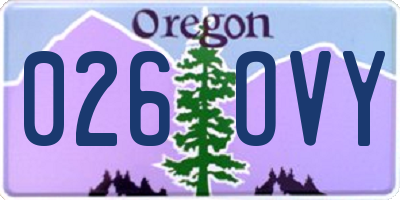 OR license plate 026OVY