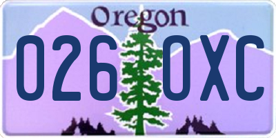 OR license plate 026OXC