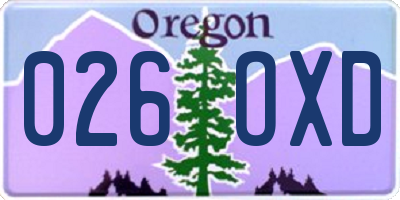 OR license plate 026OXD