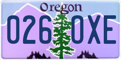 OR license plate 026OXE