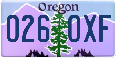 OR license plate 026OXF