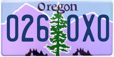 OR license plate 026OXO